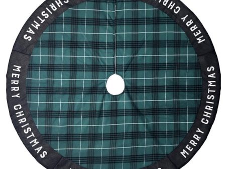 Celebrations Home Black Green White Merry Christmas Tree Skirt 27 in. Discount