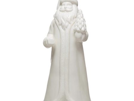 Creative Co-Op White Santa Claus Figurine 10 in. Discount