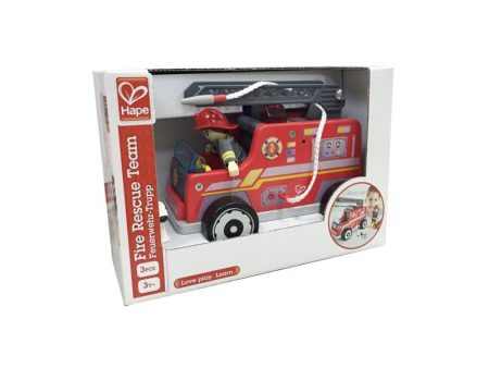 Hape Fire Rescue Team Fire Truck Wood Multicolored 3 pc Sale