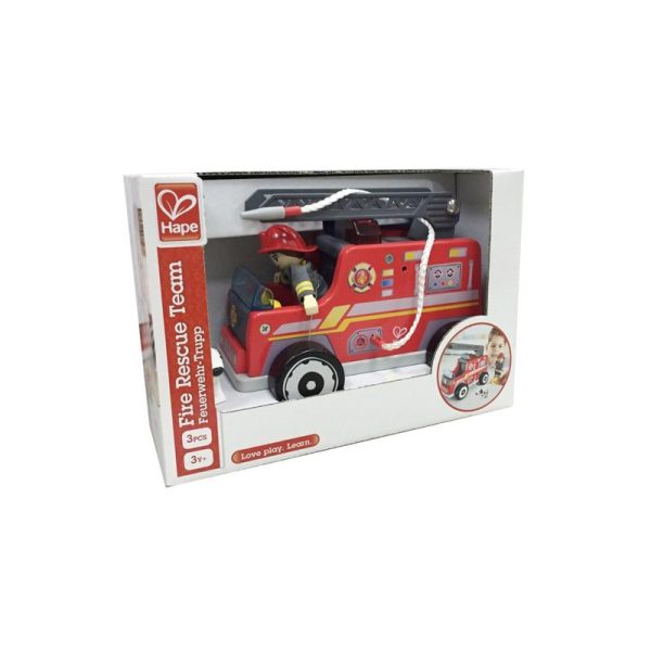 Hape Fire Rescue Team Fire Truck Wood Multicolored 3 pc Sale