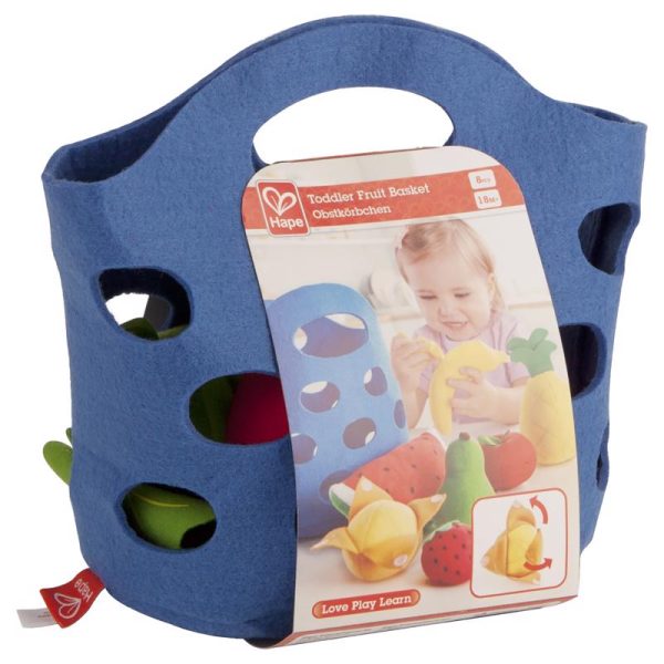 Hape Soft Toy Fruit Basket Plush Blue 8 pc Fashion