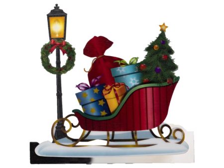 Gerson LED Multicolored Window Clings Sleigh 9.84 in. Online now