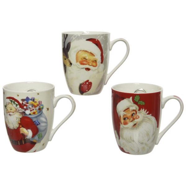 Decoris Multicolored Santa Mug 3.94 in. on Sale