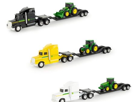 TOMY John Deere 1:64 Semi with Trailer and Tractor Toy Plastic Assorted 3 pc Supply