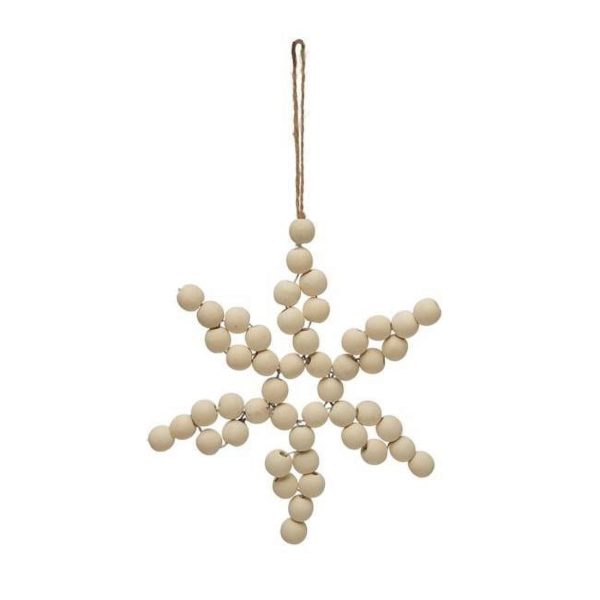 Creative Co-Op White Bead Ornament 1 in. For Sale