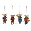 Creative Co-Op Multicolored Gardening Mice Ornament 5 in. Sale