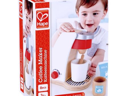 Hape Wooden Play Coffee Machine Assorted 6 pc Fashion