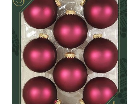 Christmas By Krebs Garnet Velvet Ball Ornament 2-5 8 in. on Sale