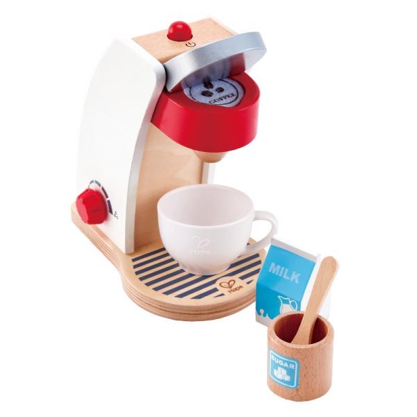 Hape Wooden Play Coffee Machine Assorted 6 pc Fashion