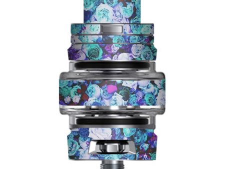 Blue Roses Floral Pattern Smok TFV8 Big Baby V2 Tank Skin Online