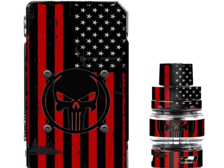 Red American Flag Black Punish Badge VooPoo Drag Mini Skin Online now