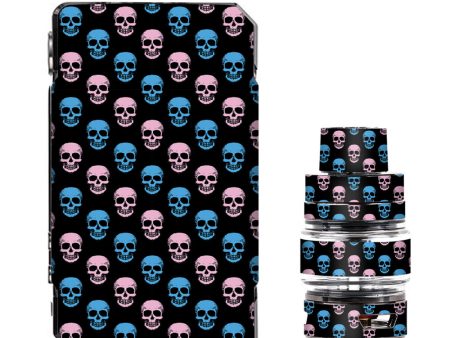 Pink Blue Skulls Black Background VooPoo Drag Mini Skin Supply