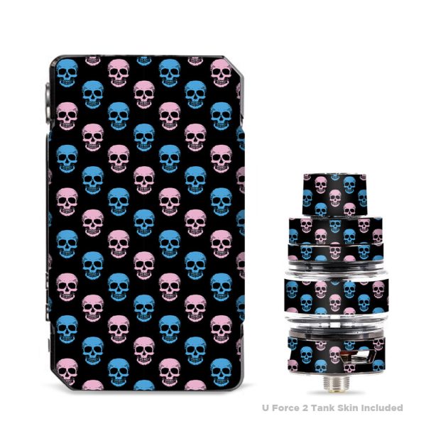 Pink Blue Skulls Black Background VooPoo Drag Mini Skin Supply