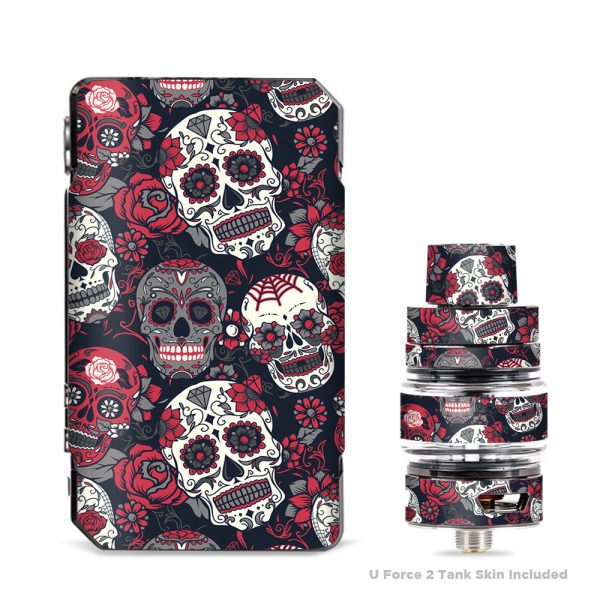 Sugar Skulls Red Black Dia De Los VooPoo Drag Mini Skin For Sale