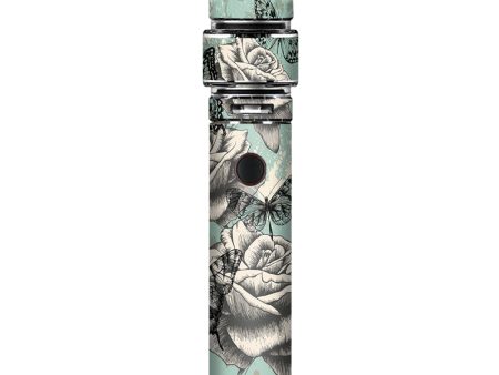 Butterflies Roses Teal Distressed Vintage Smok Resa Stick Kit Skin Cheap